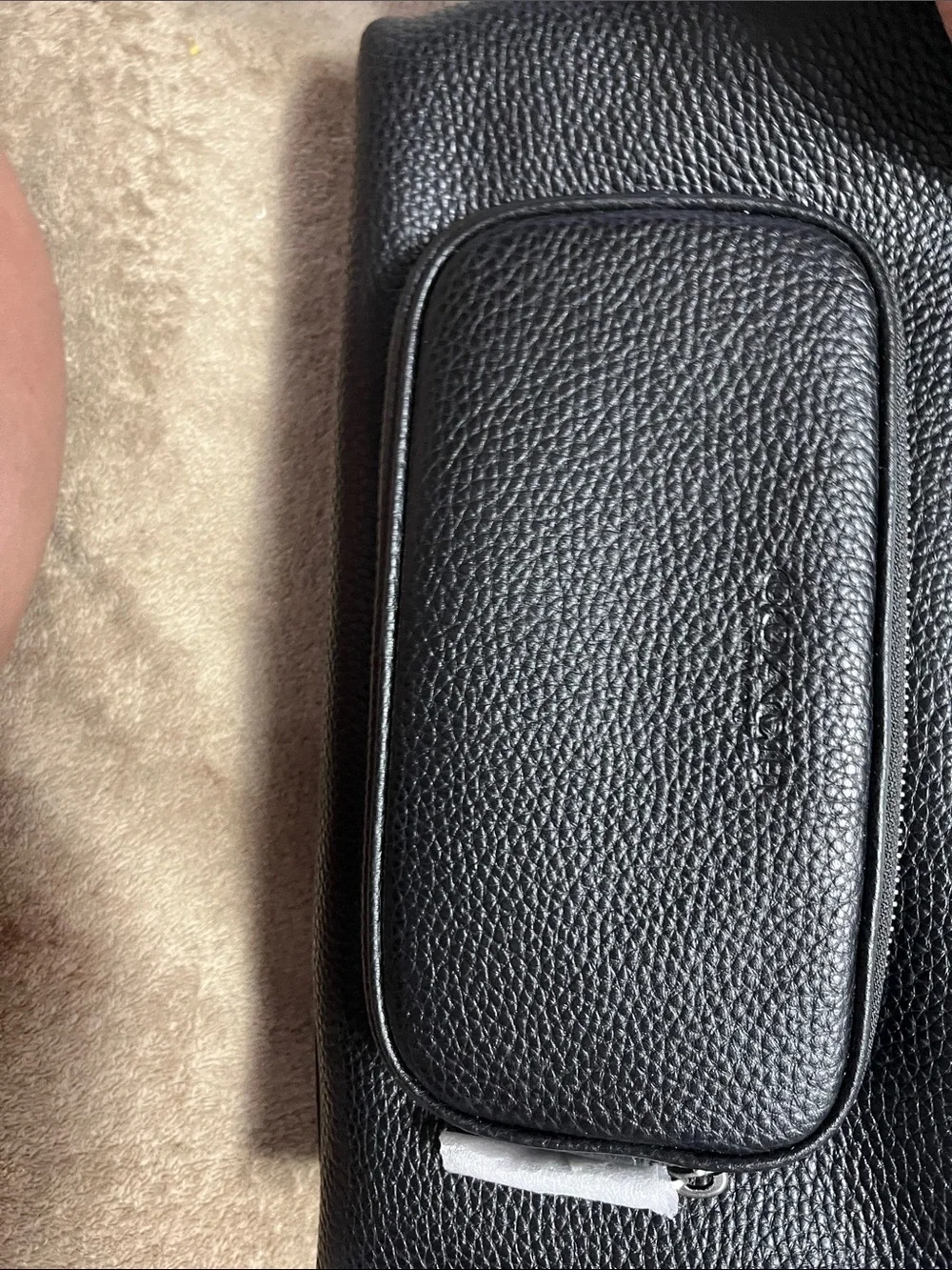 Coach Black Pebbled Leather Crossbody Belt Bag